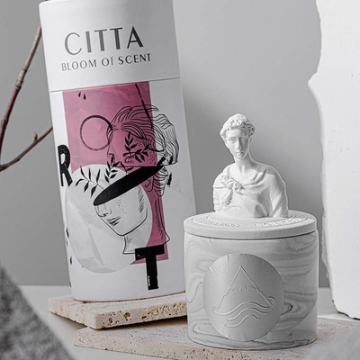 Spot Version Meditation Gypsum Cup Body With Resin Cup Lid Filled With Wax