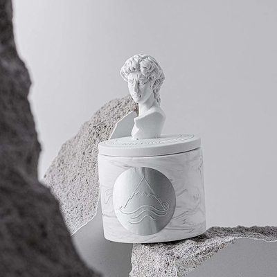 Spot Version Meditation Gypsum Cup Body With Resin Cup Lid Filled With Wax