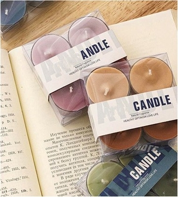 Cylindrical Cup Flower Tea Wax Scented Candle Gift Set Colorful For Wedding Party
