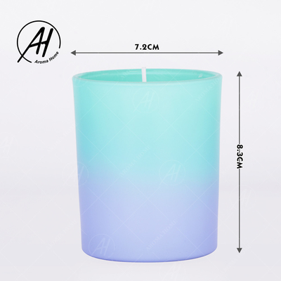 Custom Gift Essential Oil Gradient Glass Soy Wax Candle Vessel Scented