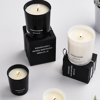 AROMA HOME High Level Glass Jar Candles 2.5OZ 7.6OZ 10OZ In Black White Scented