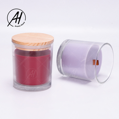 Glass Jar Wooden Lid Home Dor Custom Soy Wax Scented Candles Private Label 8OZ
