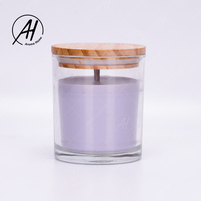 Glass Jar Wooden Lid Home Dor Custom Soy Wax Scented Candles Private Label 8OZ