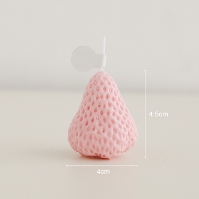 Red Pink Strawberries Soy Wax Carved Candle Aromatic Home Scented Handmad