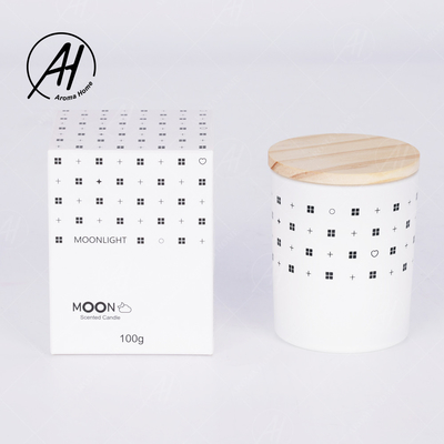 AROMA HOME Glass Jar Wood Lid Smokeless Soy Wax Candle Private Label 5.5OZ 7OZ 8OZ