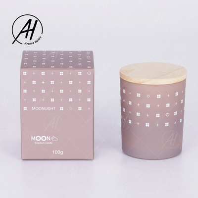 AROMA HOME Glass Jar Wood Lid Smokeless Soy Wax Candle Private Label 5.5OZ 7OZ 8OZ
