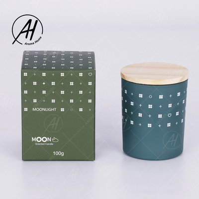 AROMA HOME Glass Jar Wood Lid Smokeless Soy Wax Candle Private Label 5.5OZ 7OZ 8OZ