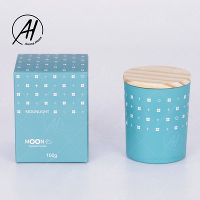 AROMA HOME Glass Jar Wood Lid Smokeless Soy Wax Candle Private Label 5.5OZ 7OZ 8OZ