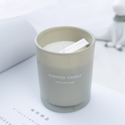 Aroma Home Custom Screen Printing Spray Color Soy Wax Glass Scented Candle With Box