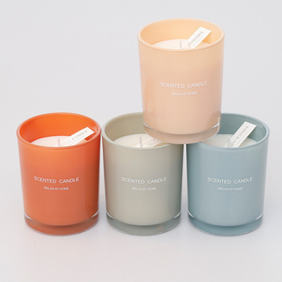 Custom Spray Color Small Private Label Scented Soy Wax Candle With Gift Box