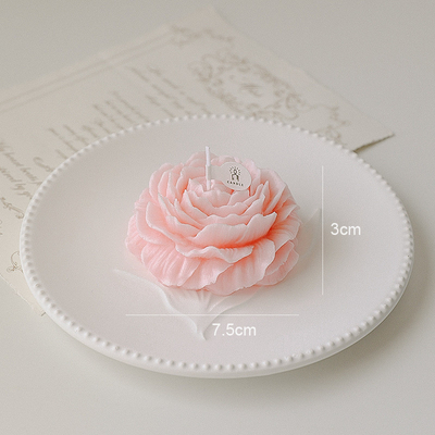 AROMA HOME Flower Shape Peony Carving Soy Wax Candle Aromatherapy Scented Handmade