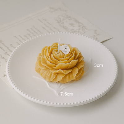 AROMA HOME Flower Shape Peony Carving Soy Wax Candle Aromatherapy Scented Handmade
