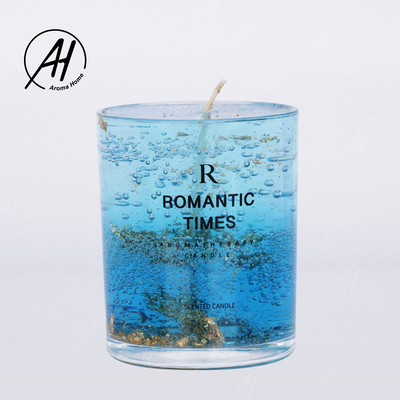 Wedding Romantic Real Flower Glass Jar Candles Soy Wax Scent Jelly 7OZ 8OZ