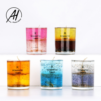 Wedding Romantic Real Flower Glass Jar Candles Soy Wax Scent Jelly 7OZ 8OZ