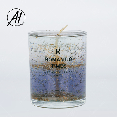 Wedding Romantic Real Flower Glass Jar Candles Soy Wax Scent Jelly 7OZ 8OZ