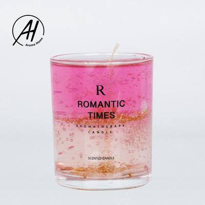 Wedding Romantic Real Flower Glass Jar Candles Soy Wax Scent Jelly 7OZ 8OZ
