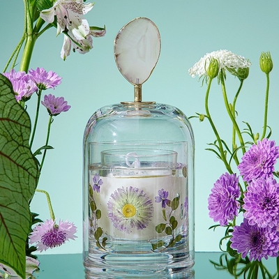 Aromatherapy Immortal Flower Crystal Cup Healing Soy Wax Scent Candle With Cover