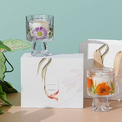 Velas Healing Immortal Flower Glass Crystal Cup Aromatherapy Scented Candle With Bag