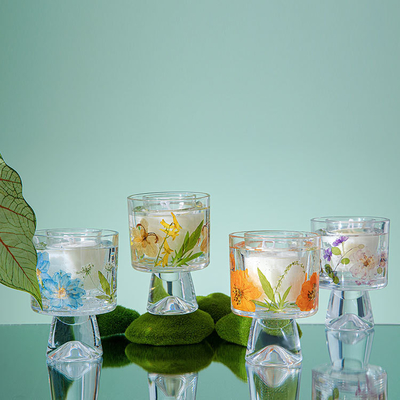 Velas Healing Immortal Flower Glass Crystal Cup Aromatherapy Scented Candle With Bag