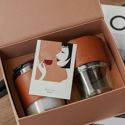 High Quality Aromatherapy Soy Wax Black Coffee Cup Gift Set Box Scented Candle