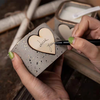 Green Soy Plant Mixed Wax Heart Square Aromatherapy Candle With Strong Design Sense
