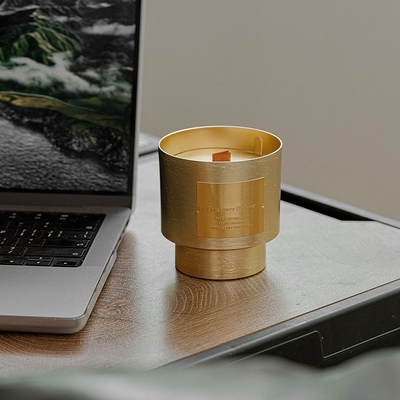 Unique Luxury Metal Gold Aluminum Cup Jar Scented Candle 290g With Wooden Wick