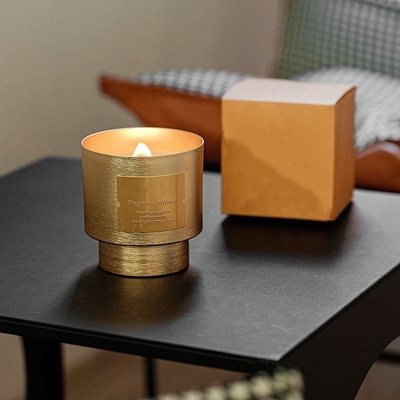 Unique Luxury Metal Gold Aluminum Cup Jar Scented Candle 290g With Wooden Wick