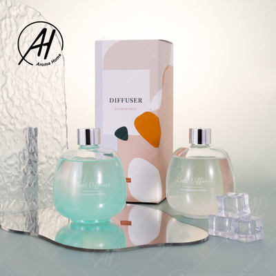 Cool Summer Bubble Glass Bottle Sliver Lid Fiber Stick Reed Diffuser Essential Oil Sets