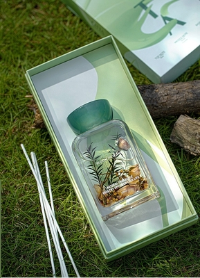 140ml Essential Oil Resin Lid Set Bag Fresh Fragrance Reed Diffuser With Rose Flower