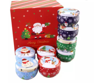 Customized Private Label Scented Dry Flower Crystal Soy Wax Tin Candle Gift Set