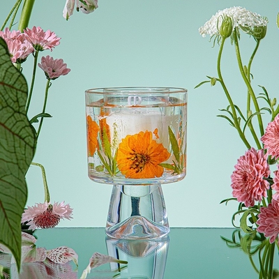 Label Custom Gift Decorative Dry Flower Glass Jar Gel Wax Scented Jelly Candles