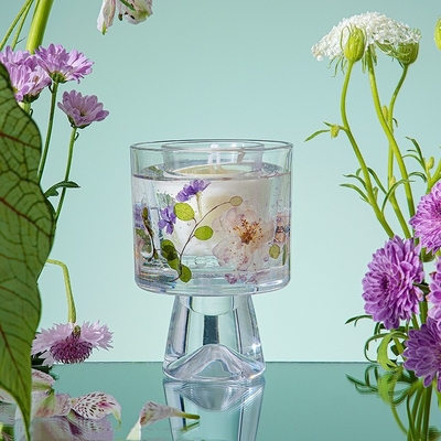 Label Custom Gift Decorative Dry Flower Glass Jar Gel Wax Scented Jelly Candles
