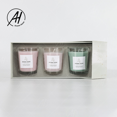 Aromatherapy Party Mini Home Glass Jar Soy Wax Scent Candle Colorful Gift Set 5.5OZ 3PCS