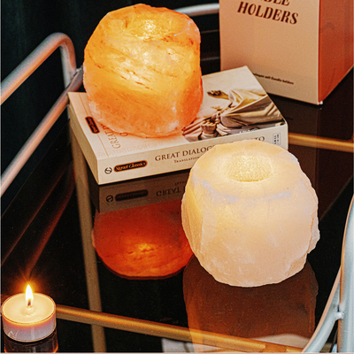 Crystal Stone Ornaments Rock Lamp Set 4 Tealight Candle Holder