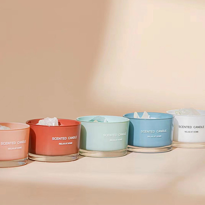 Custom Colorful Stone Crystal Aromatherapy Soy Wax Scented Candle Relaxing Luxury