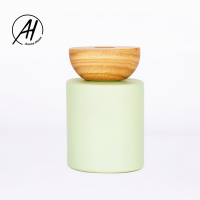 Gift Set Home Green Glass Bottle Reed Diffuser 150ml White Rattan Sticks