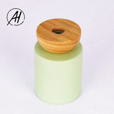 Gift Set Home Green Glass Bottle Reed Diffuser 150ml White Rattan Sticks