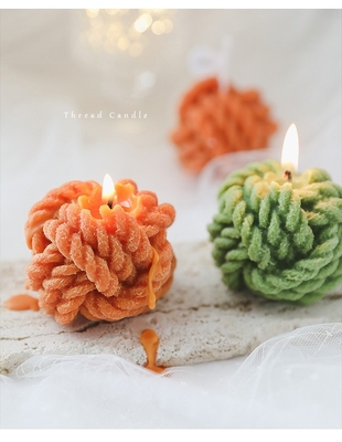 Spot Diy Handmade Aromatherapy Small Woolen Candle Yarn Ball Shaped Art Candles