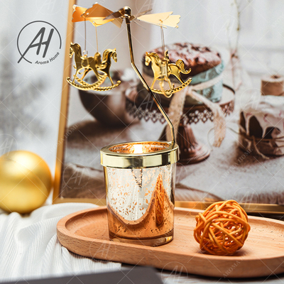 Spinning Candle Holder Deer Rotating Candlestick Romantic Trotting Horse Lamp For Home