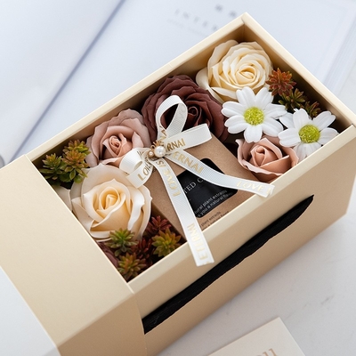 Luxury Personalized Plant Flower Brown Glass Jar Soy Wax Scented Candle Gift Set