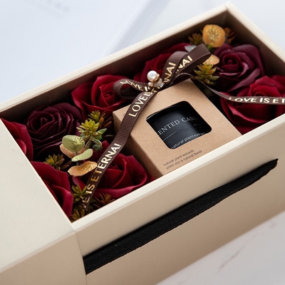 Luxury Personalized Plant Flower Brown Glass Jar Soy Wax Scented Candle Gift Set