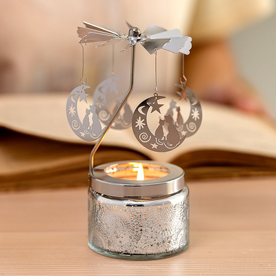 Home Aromatherapy Soy Wax Essential Oil Scented Candles Starry Sky Round Carousel