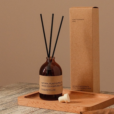 Aromatherapy Glass Bottle Brown Perfume 100ml Luxury Reed Diffuser