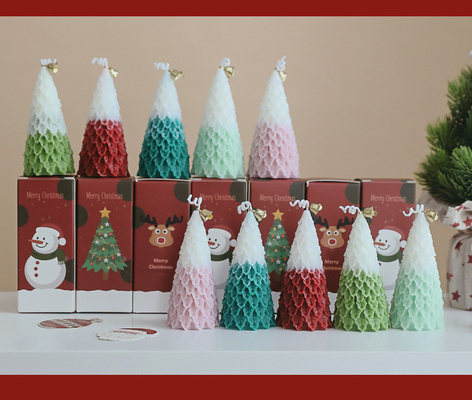 AROMA HOME Wholesale Luxury Christmas Tree Shape Novelty Soy Wax Scented Candle