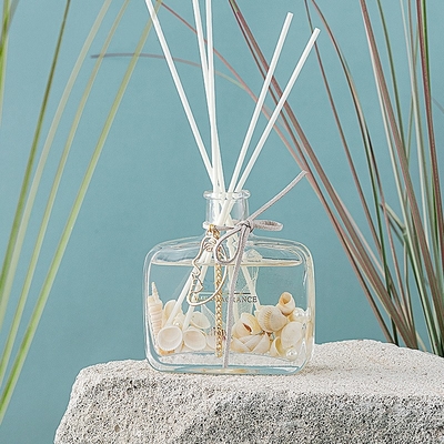 Unique Bottles Gift Box Cover Container Ocean Scented Oil Glass Reed Diffuser
