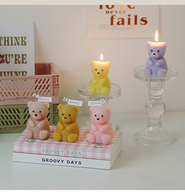 Birthday Handcraft Decoration Handmade Teddy Bear Shaped Candle Scented