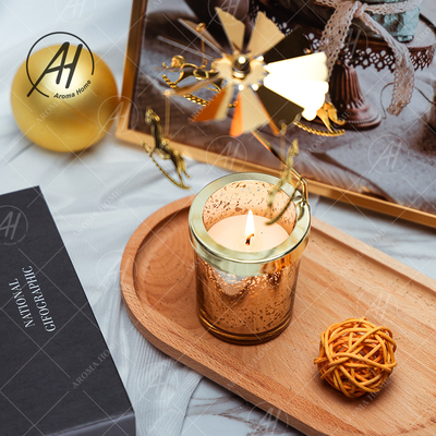 Bulk Glass Jar Scent Candle Rotating Trotting Horse Lamp Aroma Home Candle
