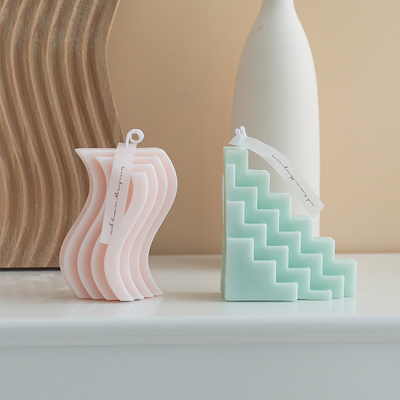 AROMA HOME Luxury Aromatherapy Pink White Soy Wax Scented Candle S Shaped