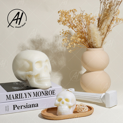 Halloween Scented Luxury Skull Shaped Craft Soy Wax Candle Decorative Gift