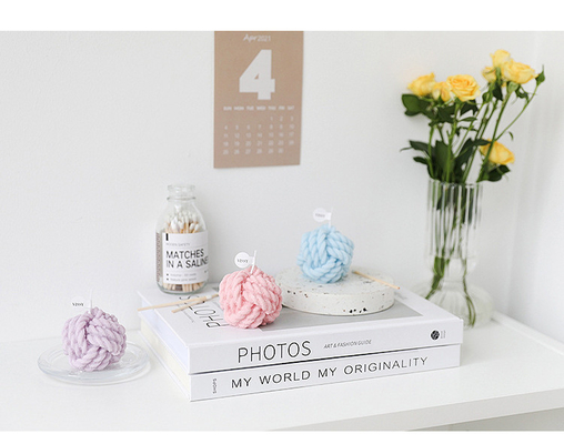 AROMA HOME Custom Woolen Ball Design Yarn Coarse Wool Ball Candle Aromatherapy